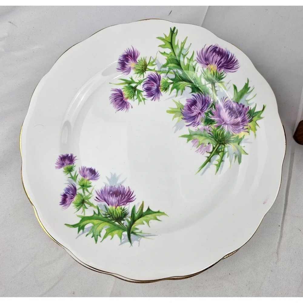 Royal Standard Bone China England Scots Emblem Floral Plates Set of‎ 4